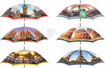 Paraplu steden 6ass design verschillende