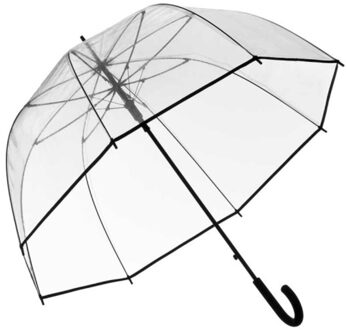 Paraplu transparant - kunststof/staal - D63 cm - zwart handvat