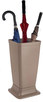 Paraplubak/parapluhouder Plain - beige - glad kunststof - D26 x H52 cm - op verhoogde voet