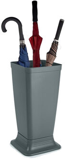 Paraplubak/parapluhouder Plain - grijs - glad kunststof - D26 x H52 cm - op verhoogde voet