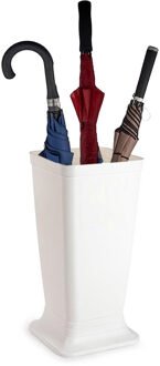 Paraplubak/parapluhouder Plain - ivoor wit - glad kunststof - D26 x H52 cm - op verhoogde voet