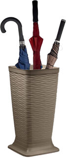 Paraplubak/parapluhouder Waves - beige - kunststof - D26 x H52 cm - op verhoogde voet