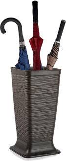 Paraplubak/parapluhouder Waves - bruin - kunststof - D26 x H52 cm - op verhoogde voet