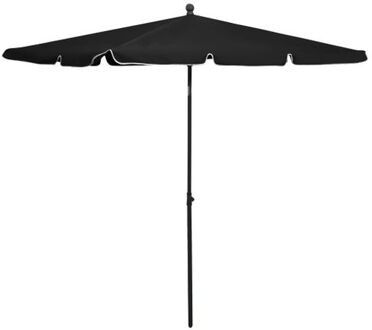 Parasol 210 x 140 cm - UV-beschermend polyester - Stabiele en duurzame constructie - Zwart