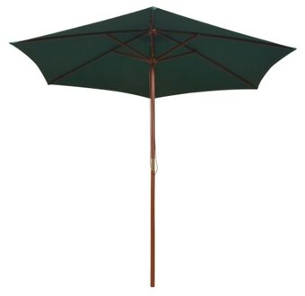 Parasol 270 × 270 cm wooden pole green