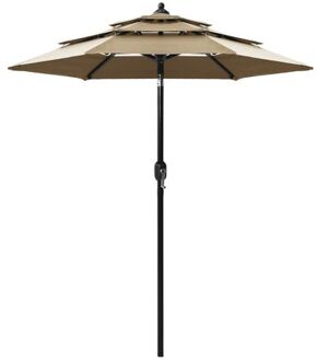 parasol - 3-laags - 200 x 228 cm - UV-beschermend en anti-vervagend - Taupe