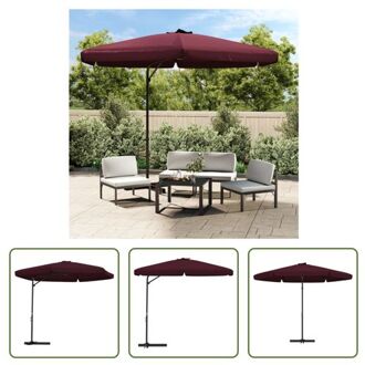 Parasol 300x250 cm - Bordeauxrood - UV-beschermend polyester - Stevige kruisvoet - Stabiel en duurzaam