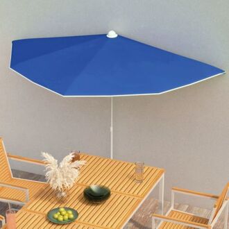 Parasol - Azuurblauw - 180 x 90 x 195 cm - UV-beschermend polyester - Stalen paal