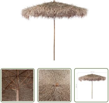 Parasol Bananenblad - 210cm Diameter - Bamboe Frame Bruin