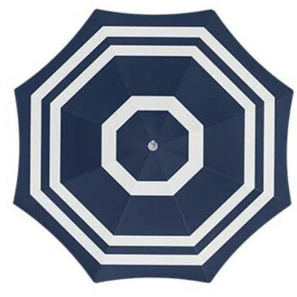 Parasol - blauw/wit - D200 cm - UV-bescherming - incl. draagtas