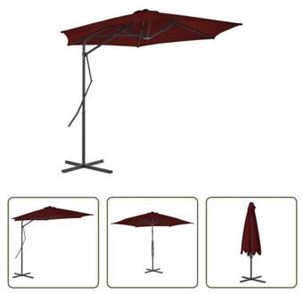 Parasol Bordeauxrood 300 x 230 cm - UV-beschermend en gemakkelijk schoon te maken - Inclusief