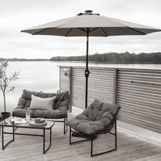 Parasol 'Bryttany' LED, 270cm, kleur Grijs