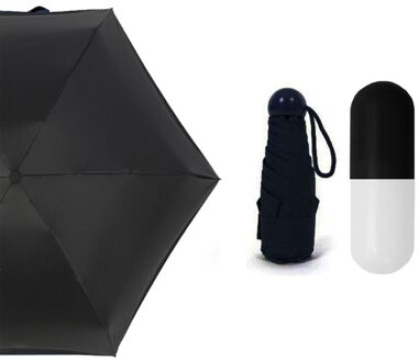 Parasol Capsule Paraplu Paraplu Regen Paraplu Zon Compacte Draagbare Vrouwen Kleine Pocket Mini Mannen Folding Reizen Anti-Uv Meisjes zwart