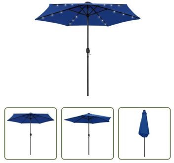 Parasol Easy Shade - 270x236 cm - Azuurblauw - UV-beschermend polyester - Aluminium paal - 18