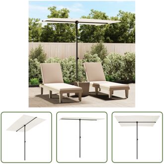 Parasol Flapdak - Tuin - 200x150x(120-215)cm - Zandwit - UV-beschermend polyester