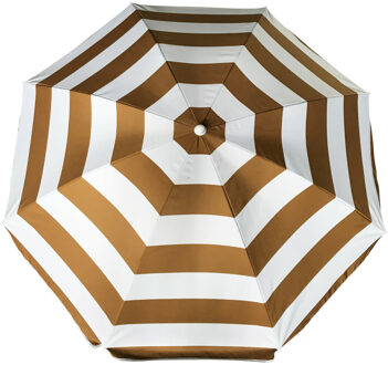 Parasol - goud - gestreept - D140 cm - UV-bescherming - incl. draagtas