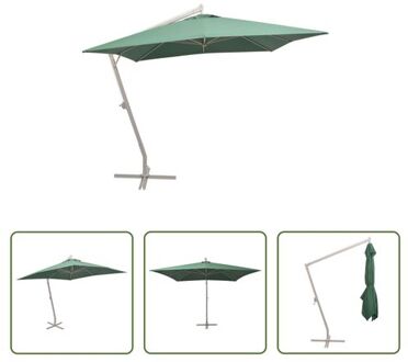 Parasol Grote Tuin Groen - 300x300 cm - Aluminium Frame - UV-bestendig polyester