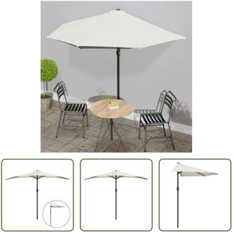 Parasol Halfrond - Zandkleurig - 300 x 155 x 223 cm - 38mm paaldiameter - UV-beschermend polyester Beige