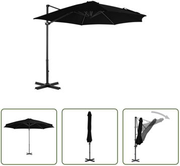 Parasol - Hangend - Zwart - 300x238 cm - UV-beschermend - Aluminium