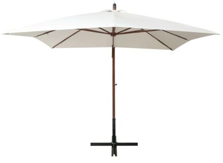 Parasol hanging with wooden stick 300x300 cm white