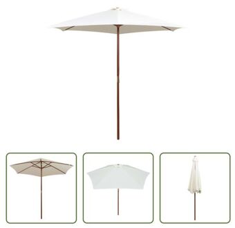 Parasol Hout 270x270 cm - Crèmewit - UV-bestendig Polyester