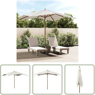 Parasol - Houten frame - Polyester doek - 300x300x273cm Wit