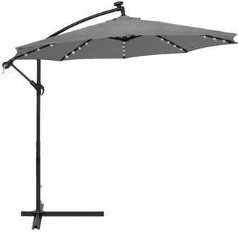 Parasol LED Parasols Kantelbaar Met Ventilatie Grafiet Ø300 cm Grijs