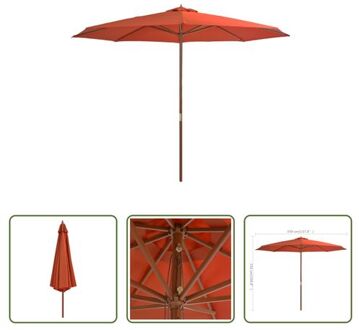 Parasol - Luxe - Terracotta - 350 x 256 cm - UV-beschermend Bruin