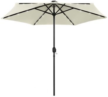 Parasol met LED-verlichting en aluminium paal 270 cm zandwit