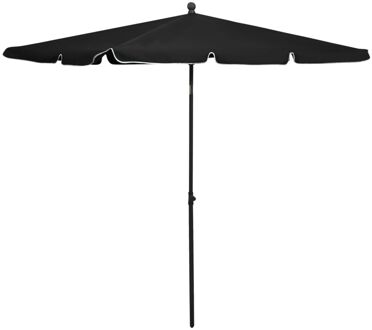 Parasol met paal 210x140 cm zwart