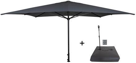 Parasol Moreno 400x400cm grey met verrijdbare vulvoet Rhino