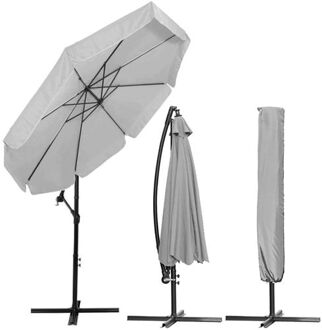 Parasol Parasols Kantelbaar Met Ventilatie Lichtgrijs 290 cm