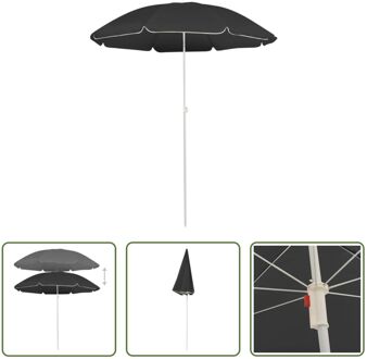 Parasol - Polyester - Verstelbaar - Antraciet - 176.5 x 200 cm - 8 Baleinen Grijs