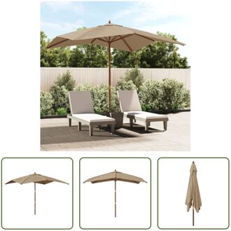 Parasol Quadro - 300 x 300 x 273 cm - Massief hardhout - UV-beschermend polyester Taupe