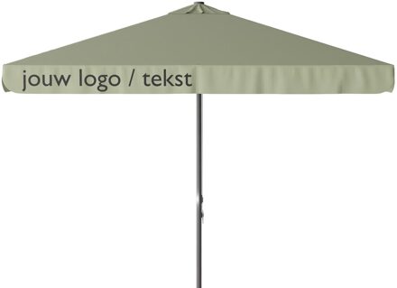 Parasol Quito 300x300cm (Sage green) met bedrukking