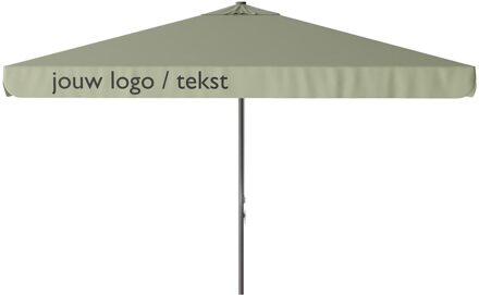Parasol Quito 350x350cm (Sage green) met bedrukking