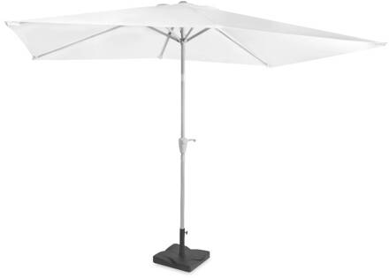 Parasol Rapallo 200x300cm - Premium parasol - wit Incl. Parasolvoet 20 kg.