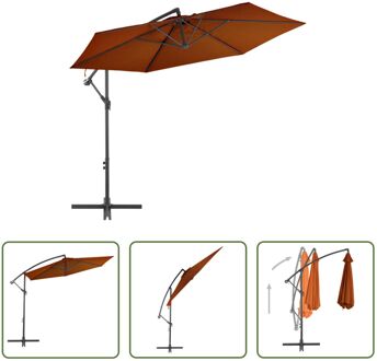 Parasol Rechthoek - Terracotta - 300 x 244 cm - UV-beschermend polyester Bruin