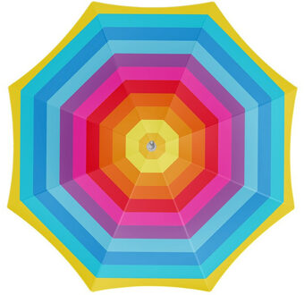 Parasol - regenboog - gestreept - D200 cm - UV-bescherming - incl. draagtas - Parasols Multikleur