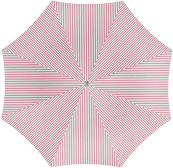 Parasol - roze/wit - gestreept - D180 cm - UV-bescherming - incl. draagtas - Parasols