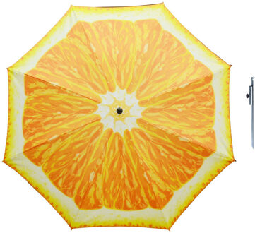 Parasol - Sinaasappel fruit - D160 cm - incl. draagtas - parasolharing - 49 cm - Parasols Oranje