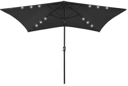 parasol SolarLED - 200x300x247 cm - zwart polyester en staal
