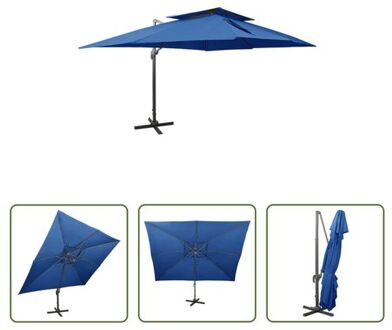 Parasol Solis - Tuinparasol 400x300x274 cm - Azuurblauw