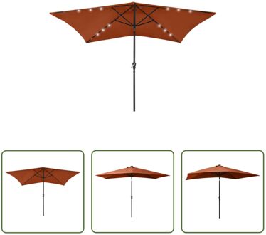 Parasol Terracotta 200x300x247 cm - UV-beschermend en draagbaar Bruin