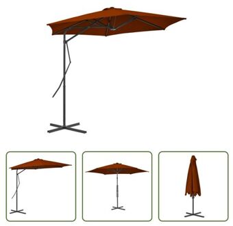 Parasol Terracotta - 300x230 cm - UV-beschermend polyester - Draaibaar Bruin