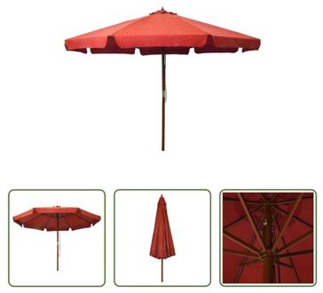 Parasol Terracotta - 330 x 254 cm - Anti-vervagend polyester - 48 mm paaldiameter Bruin