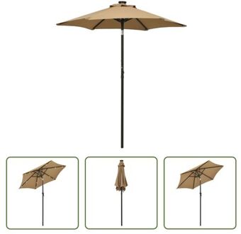 Parasol - The Living Store - Tuinmeubelen - 200 x 211 cm - Kantelbaar - UV-bescherming - Draagbaar - Taupe