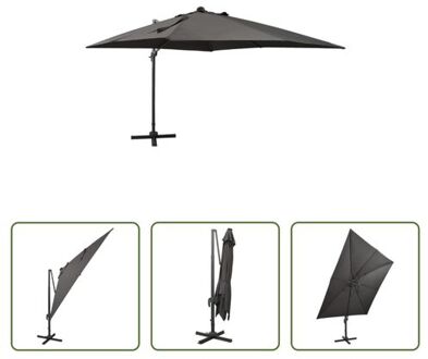 Parasol The Living Store Tuinparasol - 300 x 300 x 258 cm - Antraciet Grijs