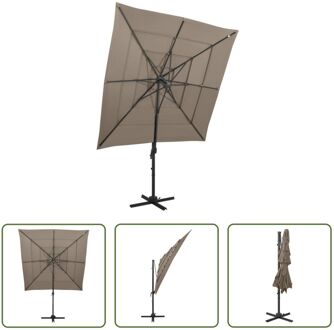 Parasol Vierkant - 250 x 250 cm - Taupe