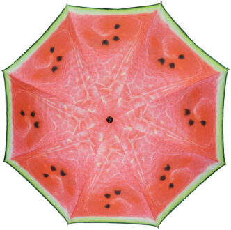 Parasol - watermeloen fruit - D180 cm - UV-bescherming - incl. draagtas - Parasols Groen